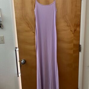 SKIMS Long Slip Lounge Dress Sugar Plum XL